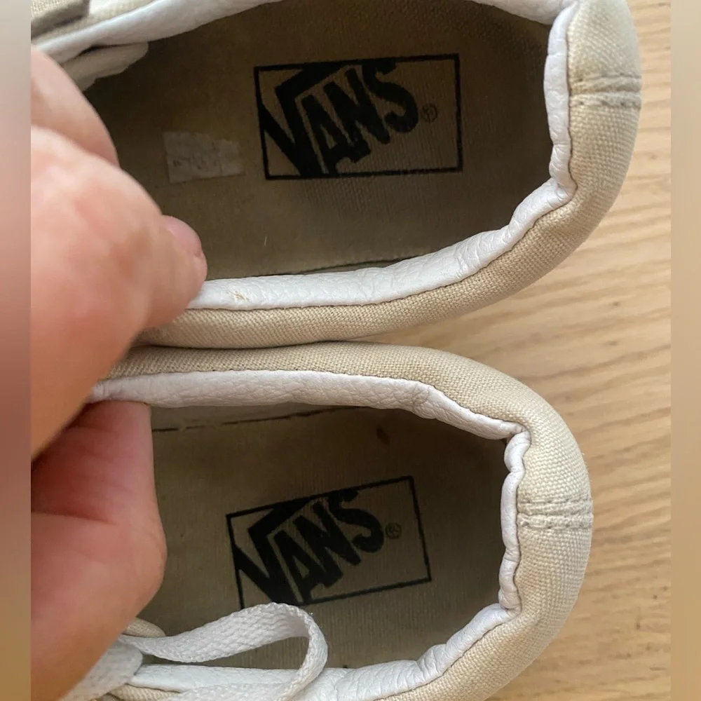 VANS Unisex Ivory White Suede Leather Skateboard Sneakers Women's 8.0